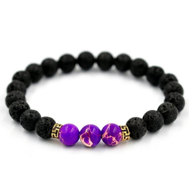 Hot Sale Of 8MM Volcanic Stone Beads Bracelet Seven Color Chakra Energy Yoga Buddha Beads Lovers Bracelet