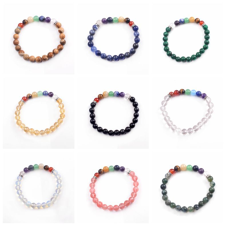 8mm 7 Chakra Stone Bracelet