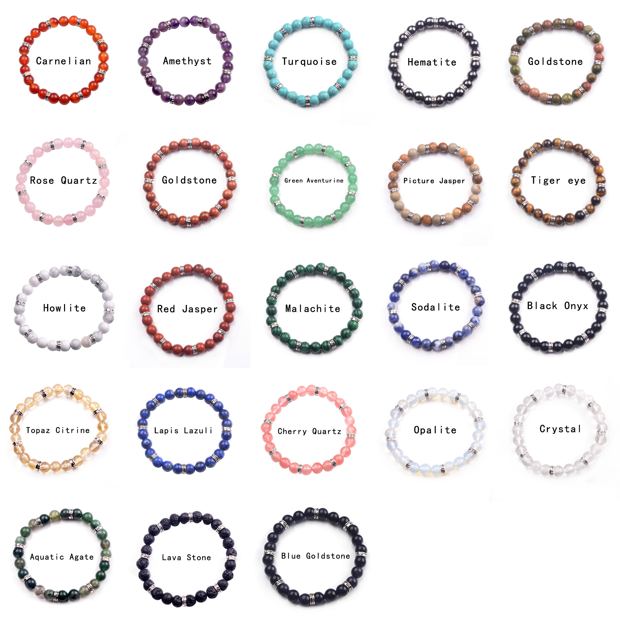 Alloy 8MM Beads Bracelet