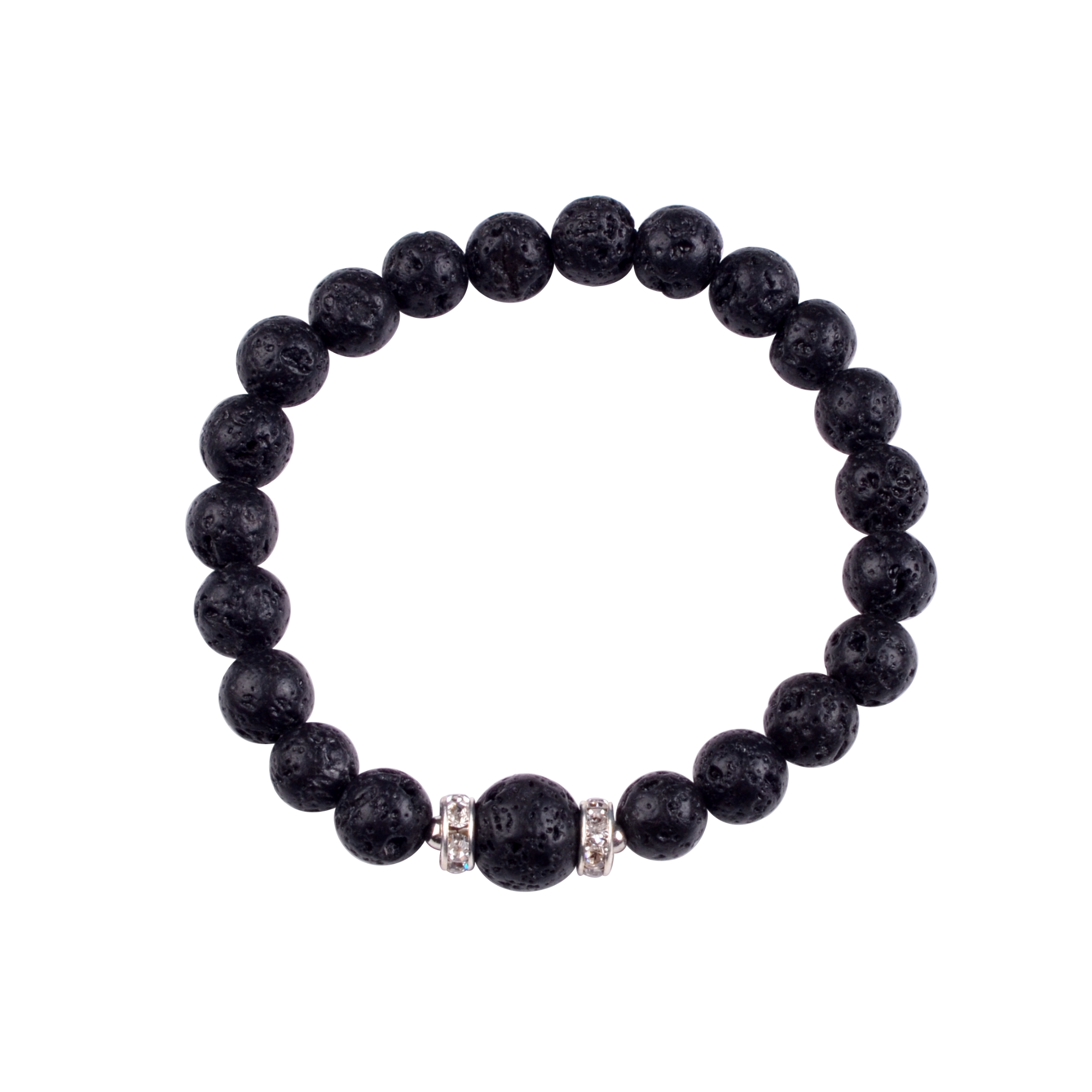 Fashion Alloy Chakra Stone 8MM Round Beads Bracelet with 10MM