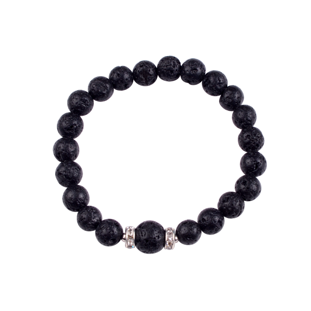 Fashion Alloy Chakra Stone 8MM Round Beads Bracelet with 10MM