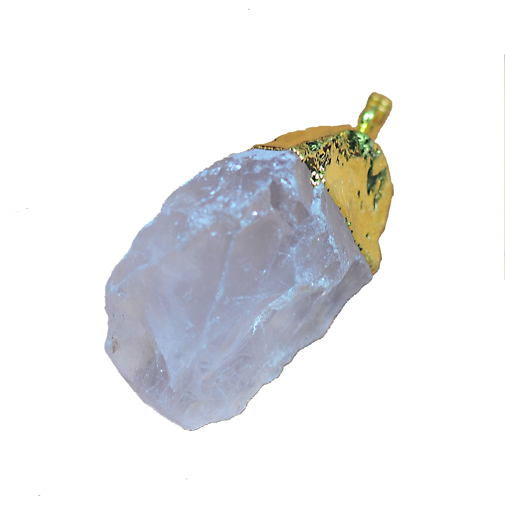 Gold Natural Raw Crystal Nugget Pendant
