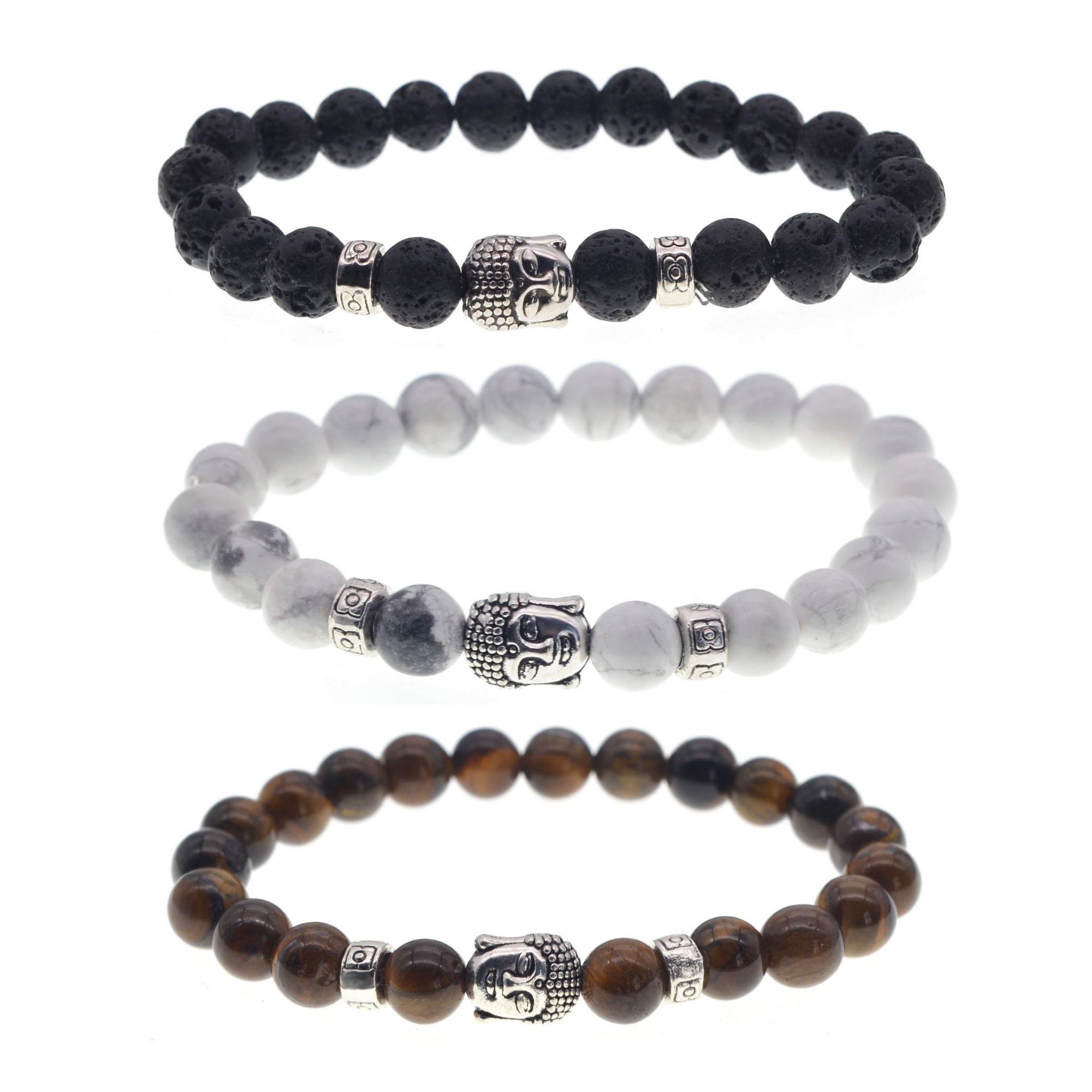 Buddha Head Bracelet Ancient Silver Buddha Head Turquoise Beads Rosary Beads Hand String Lovers
