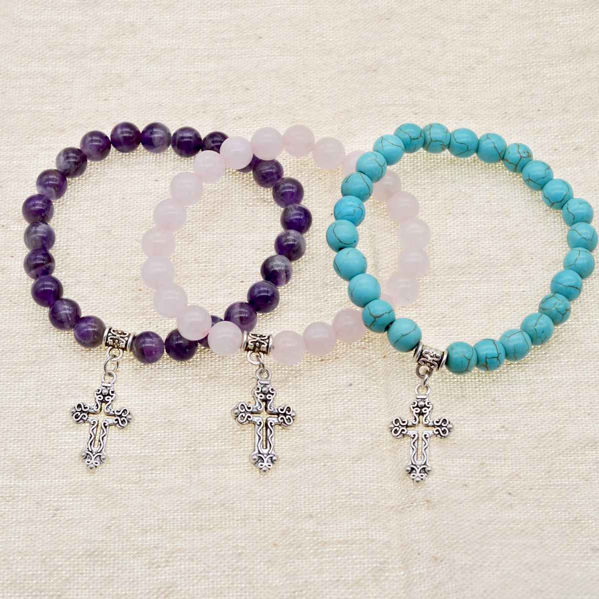 3 Style Empty The Cross Turquoise Stone Bracelets