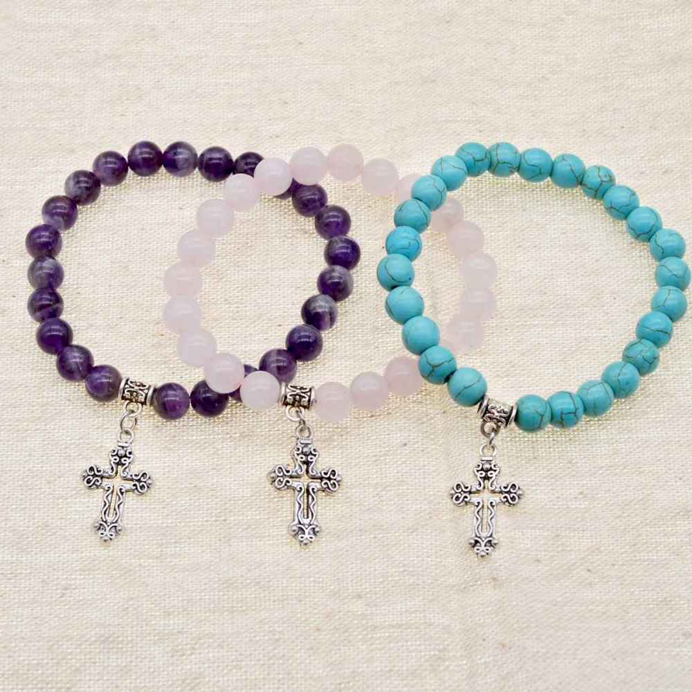 3 Style Empty The Cross Turquoise Stone Bracelets