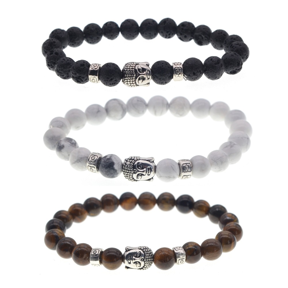 Buddha Head Bracelet Ancient Silver Buddha Head Turquoise Beads Rosary Beads Hand String Lovers