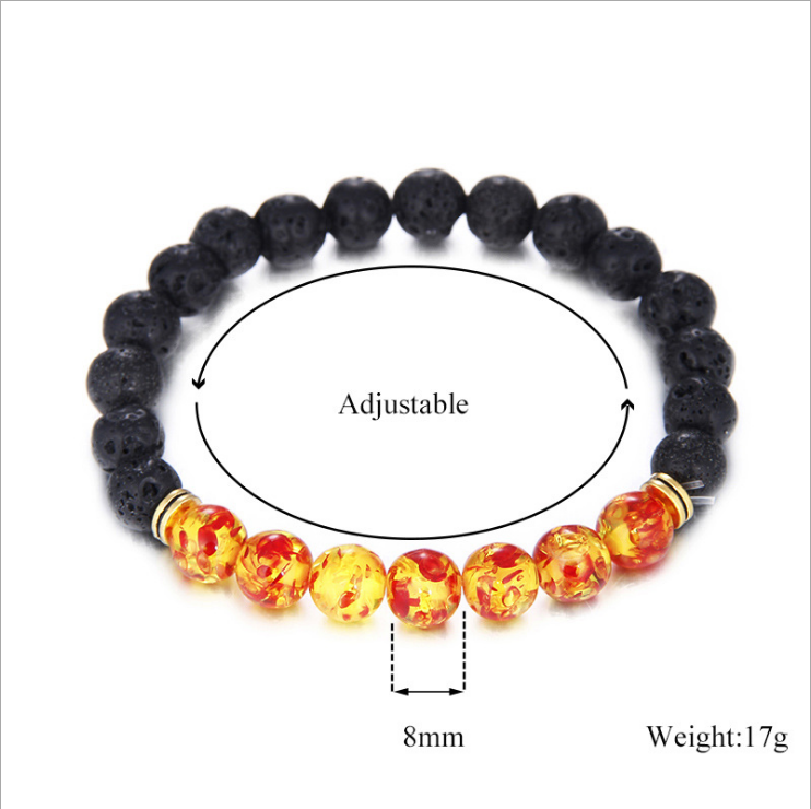 Hot Sale 8MM Volcanic Stone Beads Bracelet Colorful Chakra Energy Yoga Beads Bracelet