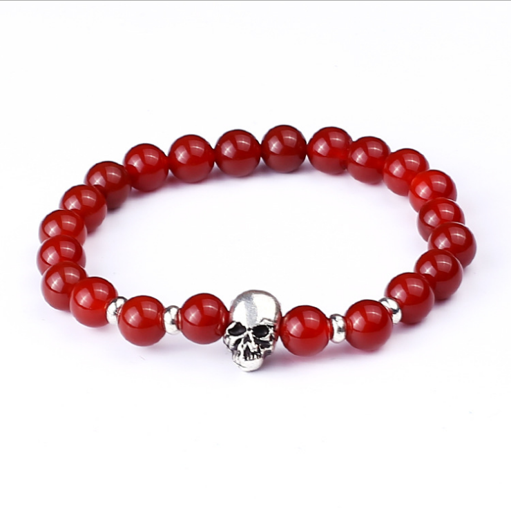 Skull bracelet for men / Skull bracelet for women: skull charm, skull jewelry for women, bracelets men, bracelet beads, natural stone bracelet , beads
