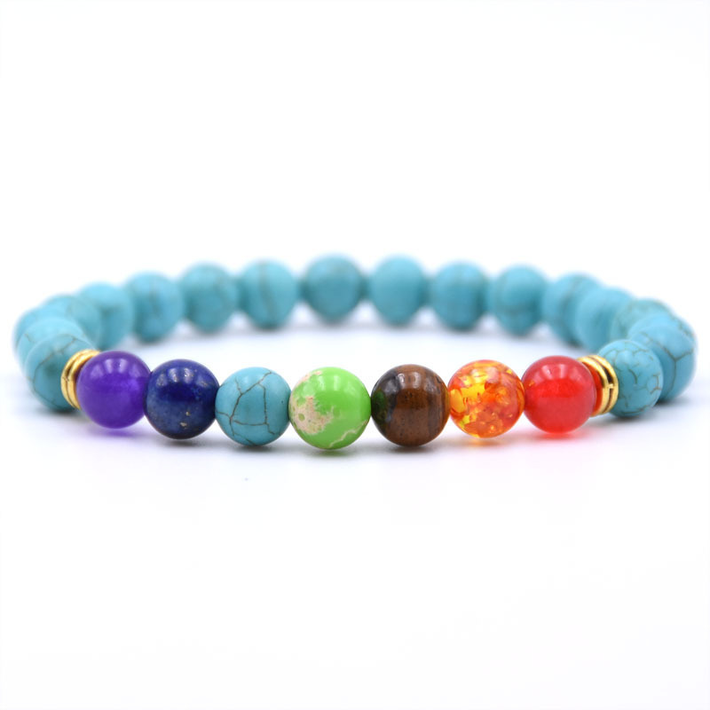 Yoga 7 Chakras Healing Balance 8mm Beads Nature  Stone Bracelets