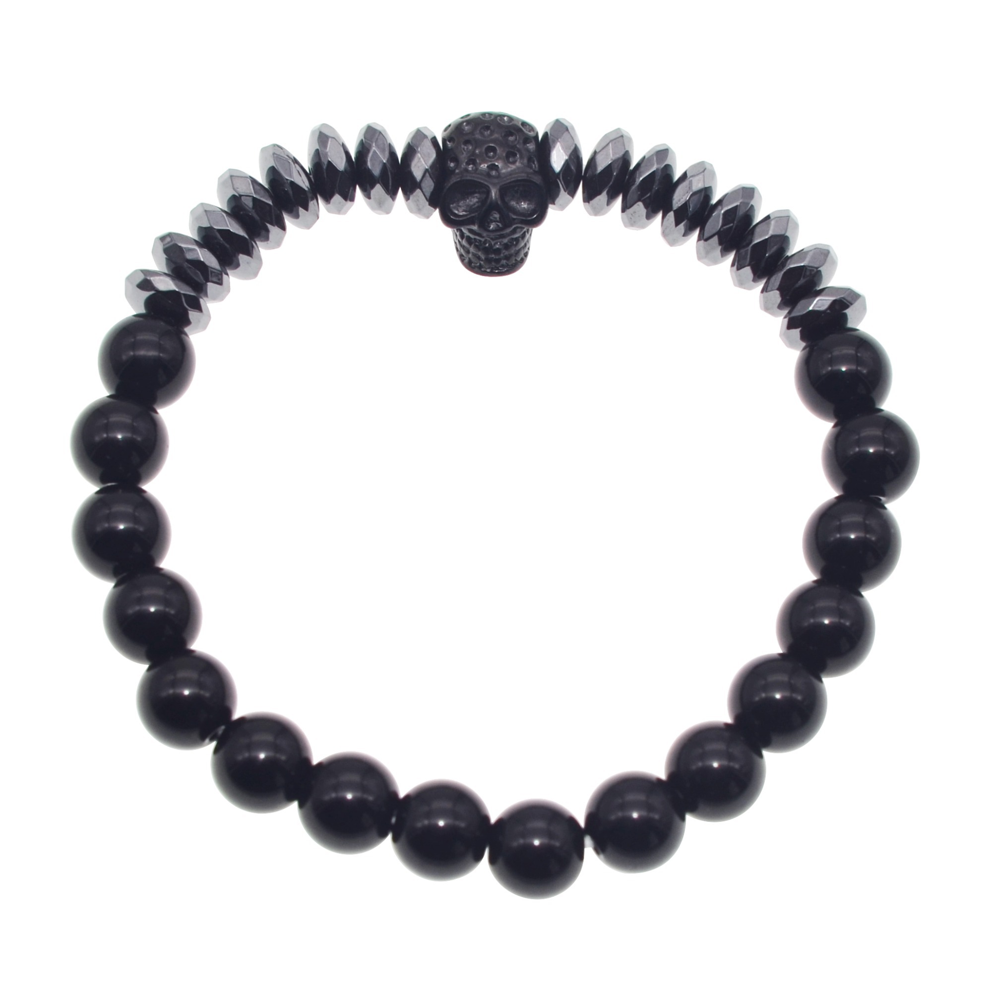 Skull Black Gall Stone Beads Men And Women Bracelet Personality Beads