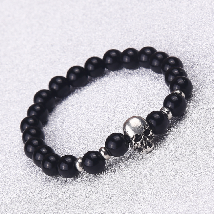 Skull bracelet for men / Skull bracelet for women: skull charm, skull jewelry for women, bracelets men, bracelet beads, natural stone bracelet , beads