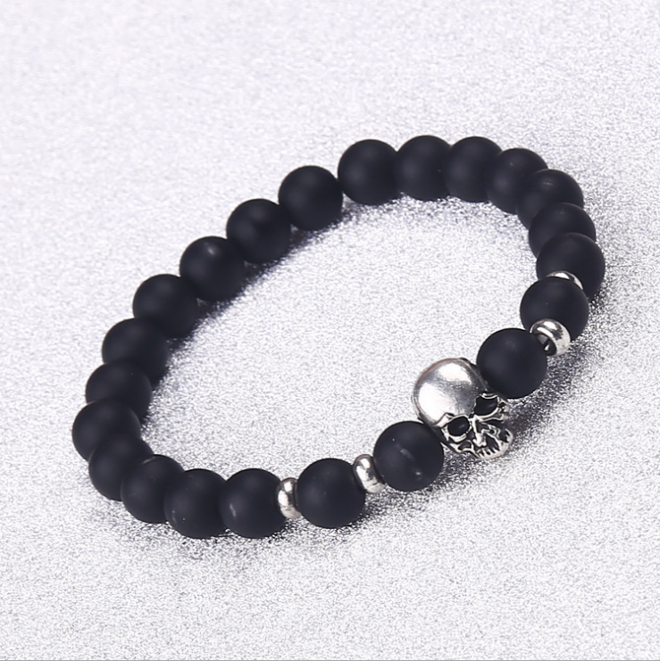 Skull bracelet for men / Skull bracelet for women: skull charm, skull jewelry for women, bracelets men, bracelet beads, natural stone bracelet , beads