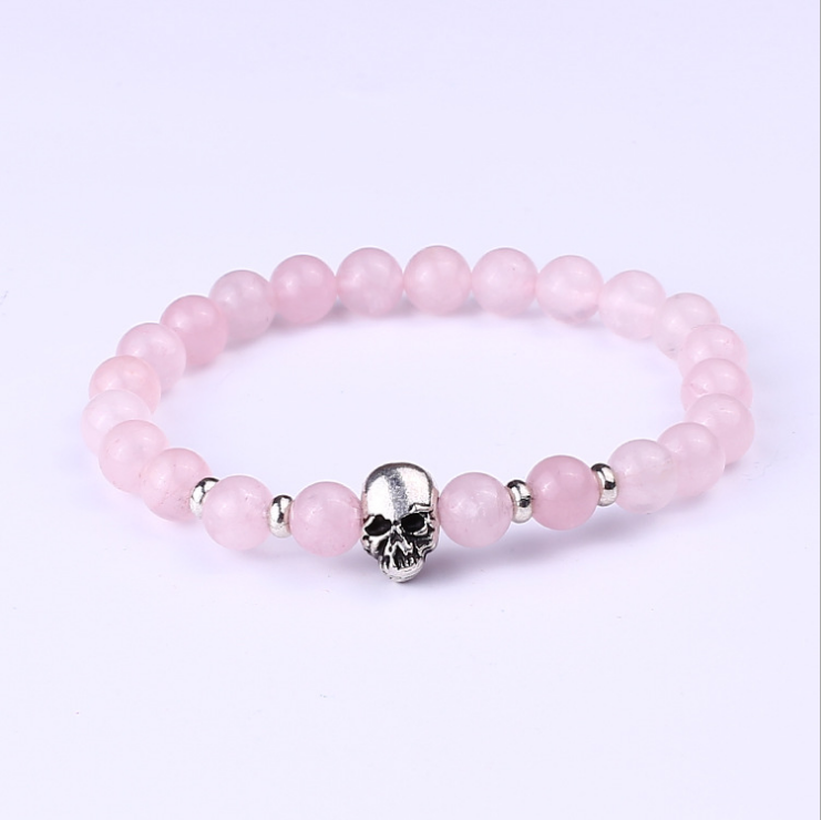 Skull bracelet for men / Skull bracelet for women: skull charm, skull jewelry for women, bracelets men, bracelet beads, natural stone bracelet , beads