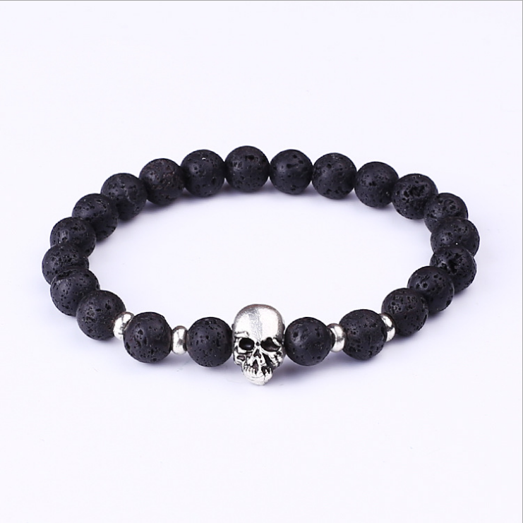 Skull bracelet for men / Skull bracelet for women: skull charm, skull jewelry for women, bracelets men, bracelet beads, natural stone bracelet , beads