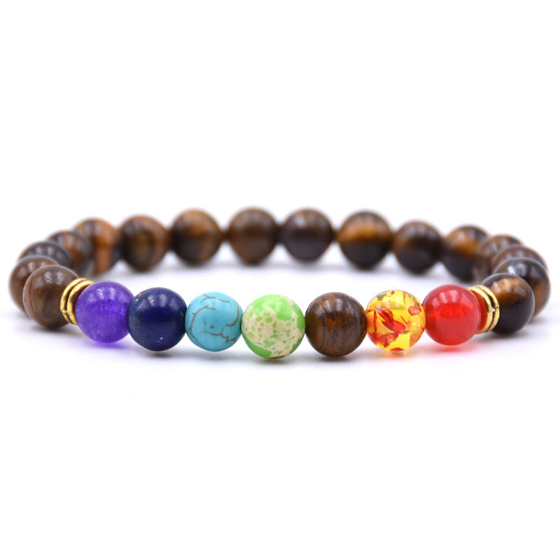 Yoga 7 Chakras Healing Balance 8mm Beads Nature  Stone Bracelets