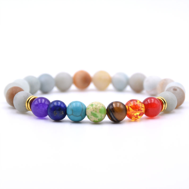 Yoga 7 Chakras Healing Balance 8mm Beads Nature  Stone Bracelets
