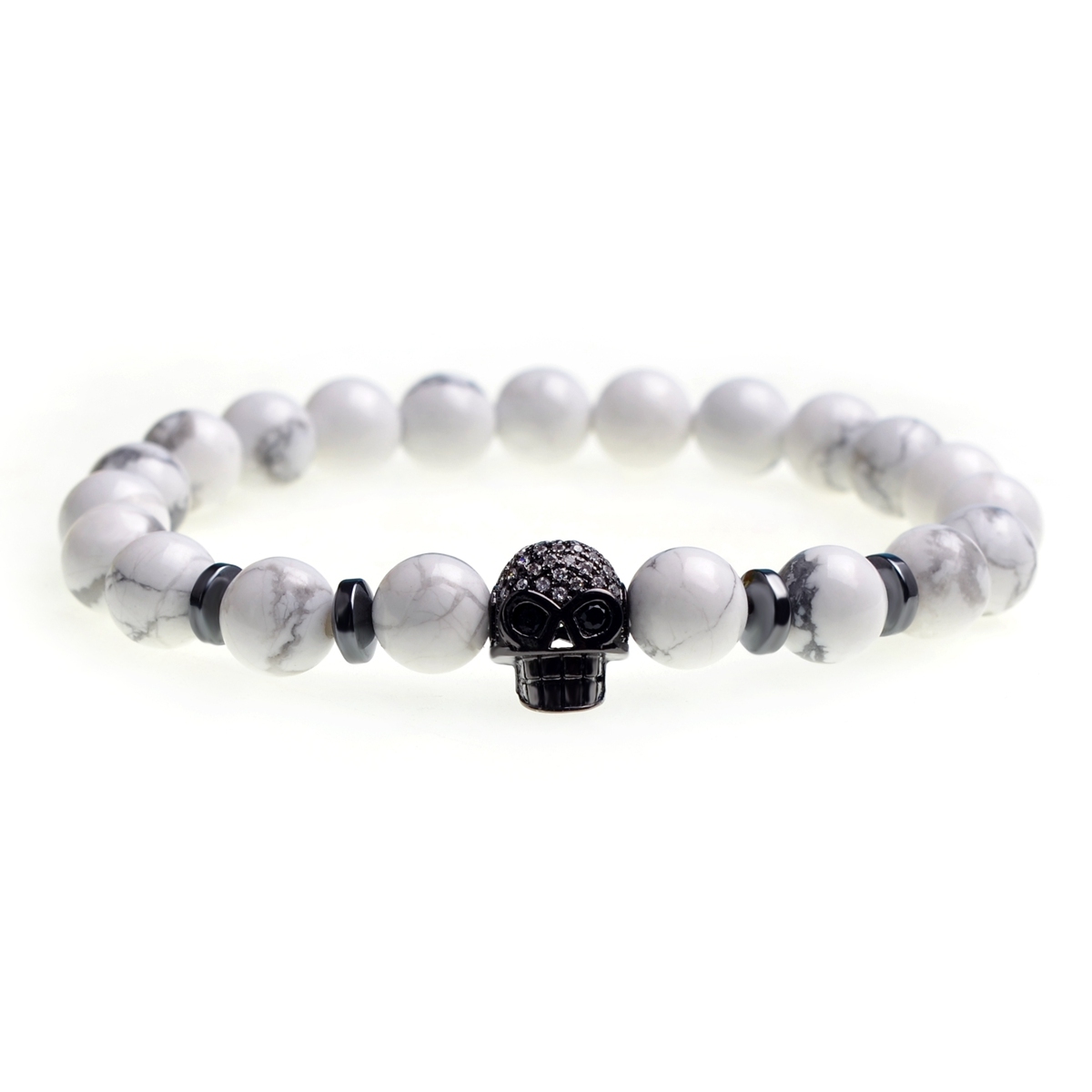 8MM Turquoise Skull bracelet