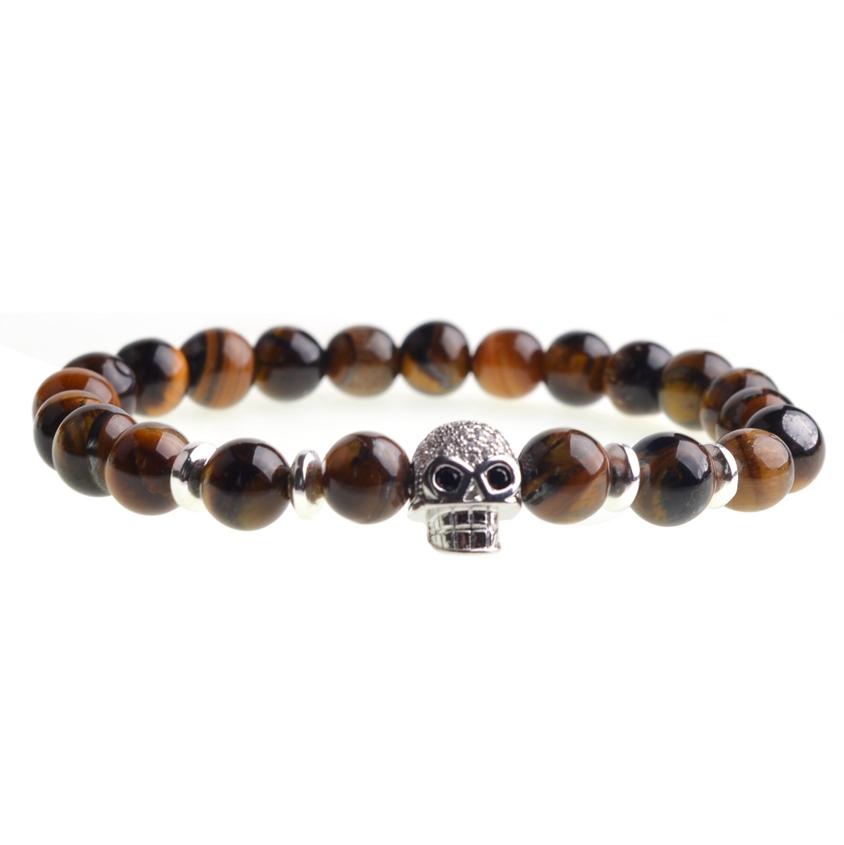 8MM Turquoise Skull bracelet