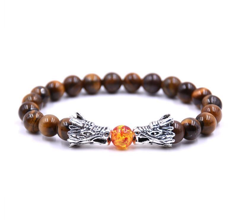 Turquoise Dragon Fire Ball Stone Bead Bracelet Meditation Chinese Yoga
