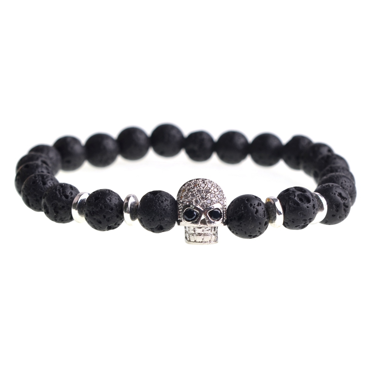 8MM Turquoise Skull bracelet