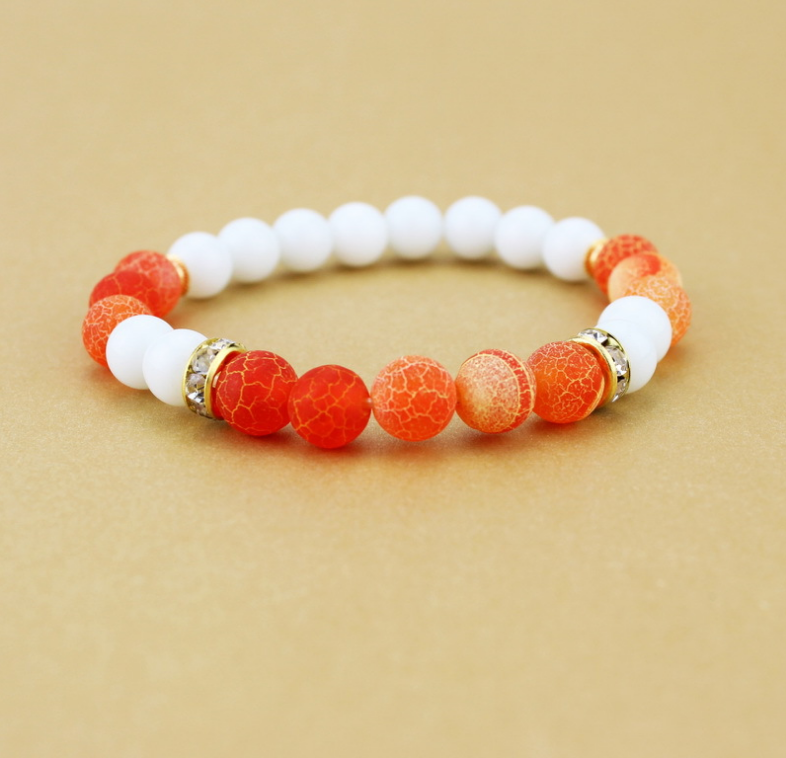 Popular Natural Stone Beads Bracelet Weathering Agate Lady Bracelet