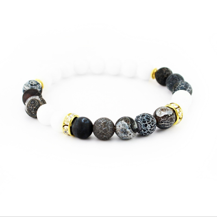 Popular Natural Stone Beads Bracelet Weathering Agate Lady Bracelet