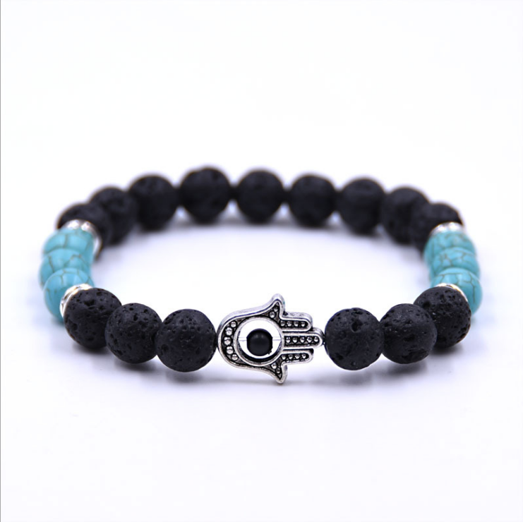 Eye Of Evil, Double Four-bead Lava Bracelet.