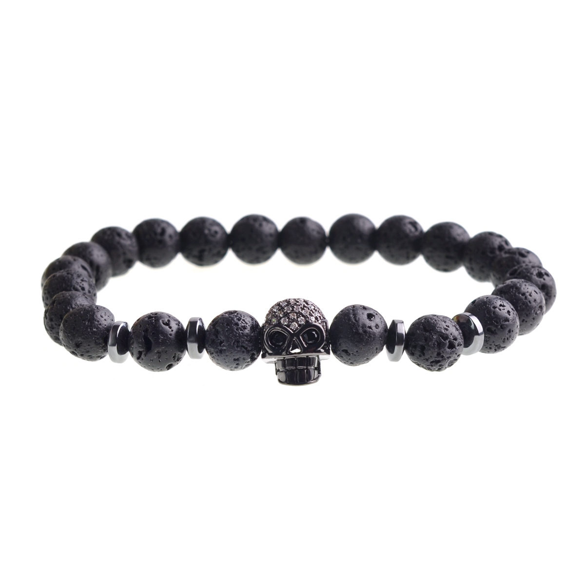 8MM Turquoise Skull bracelet
