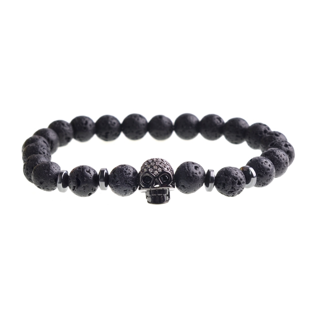 8MM Turquoise Skull bracelet
