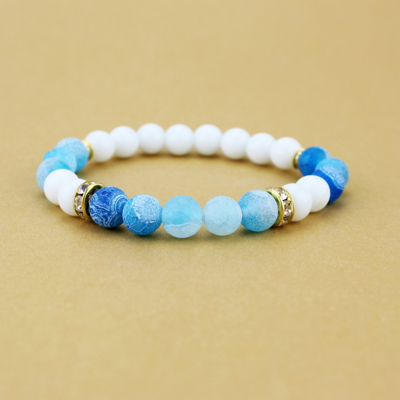 Popular Natural Stone Beads Bracelet Weathering Agate Lady Bracelet