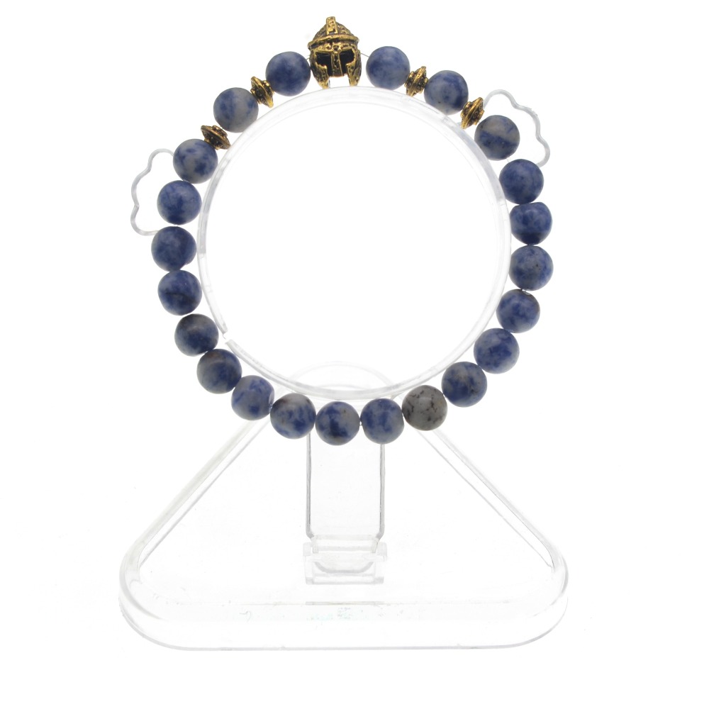 Lava Stone Weathering Agate Stone Bracelet Gold Helmet Alloy Bracelet Hand String