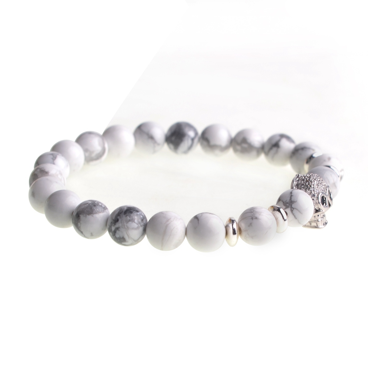 8MM Turquoise Skull bracelet