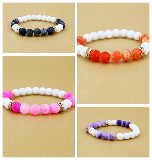 Popular Natural Stone Beads Bracelet Weathering Agate Lady Bracelet