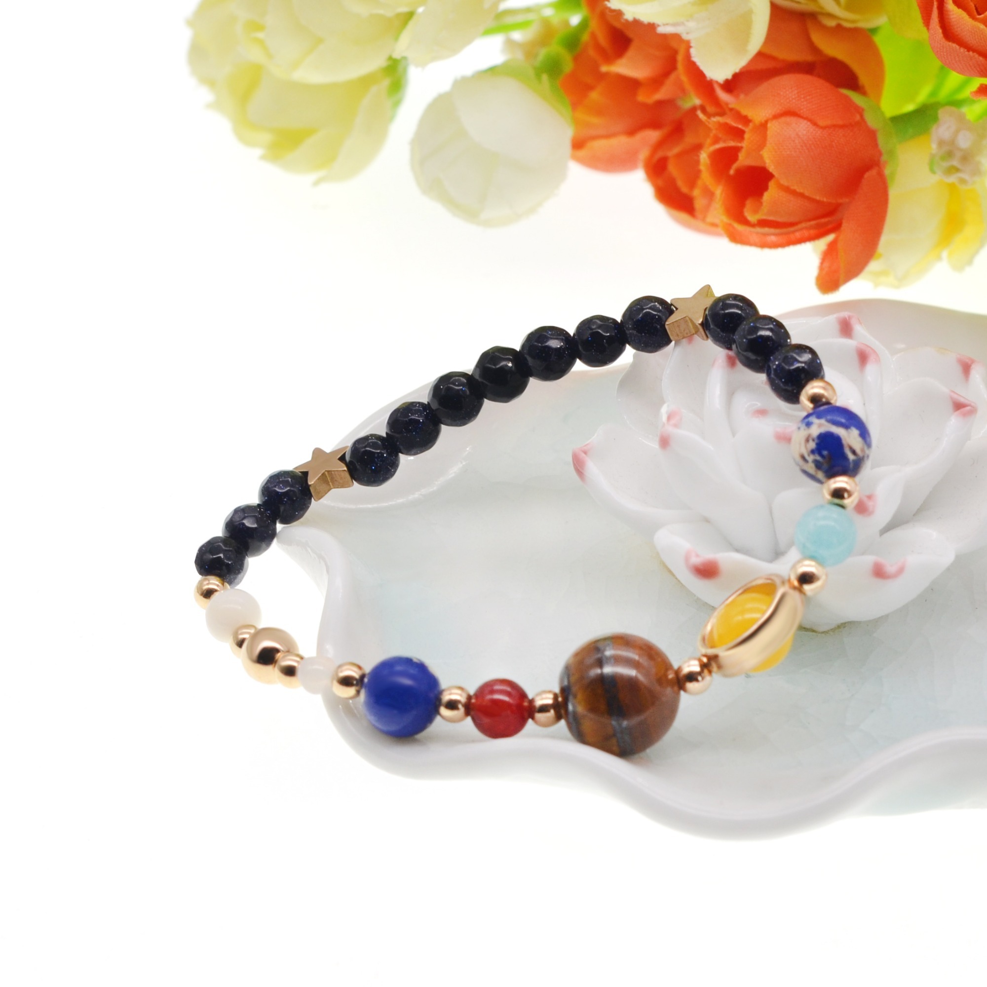 Colorful Yoga Solar System Eight Planets Bracelet