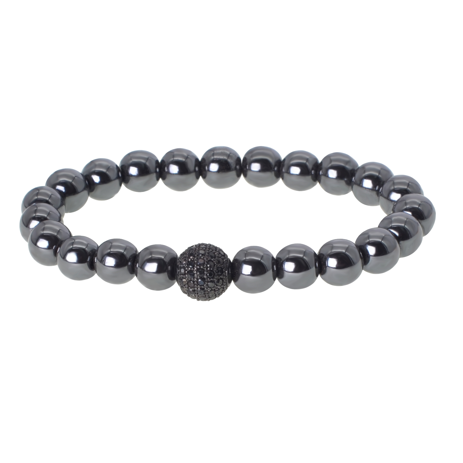 Popular Logo 8MM Titanium Steel Bead Bracelet For Men Micro Set Zircon Ball For Women Bracelet Lovers