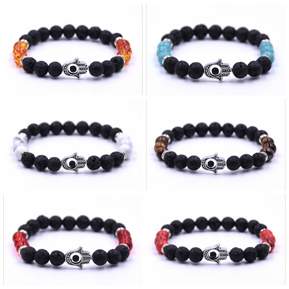 Eye Of Evil, Double Four-bead Lava Bracelet.