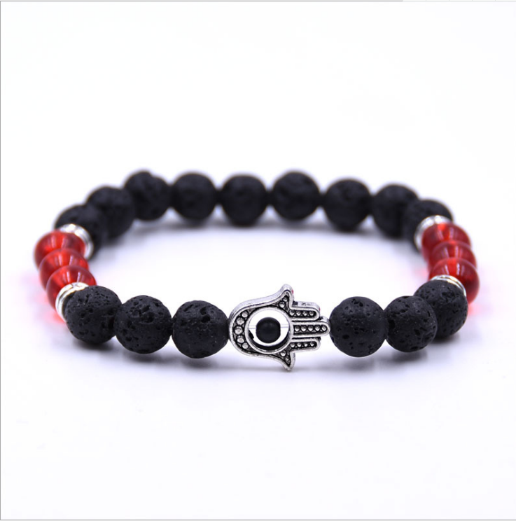 Eye Of Evil, Double Four-bead Lava Bracelet.
