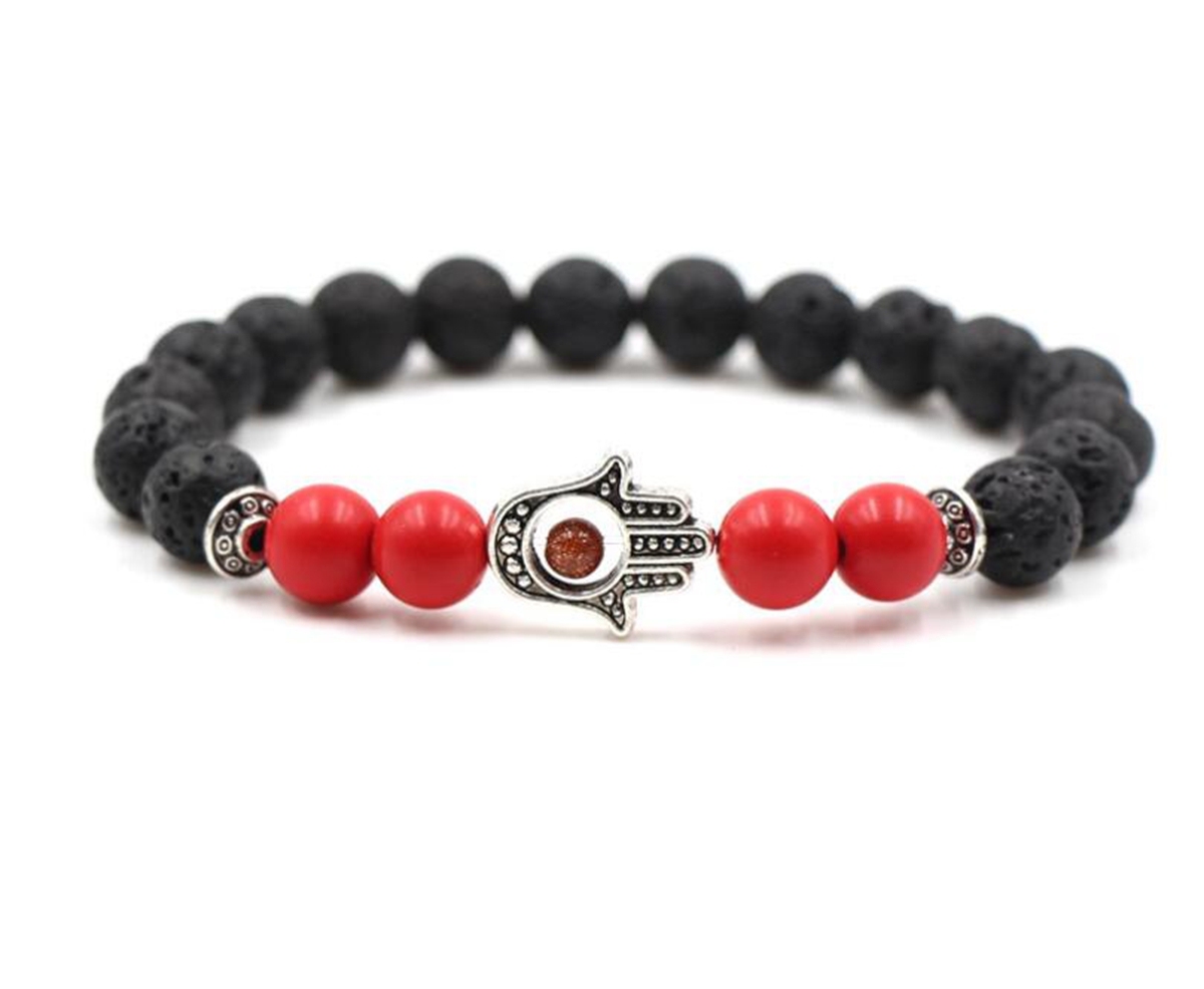 4 Turquoise 8mm Eye Of Envy Lava  Stone Bracelet
