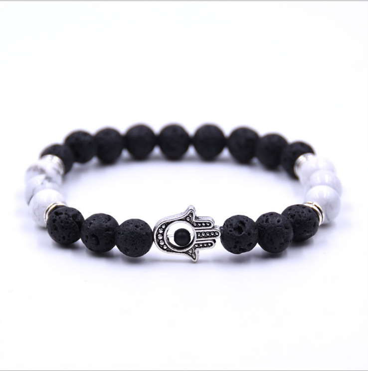 Eye Of Evil, Double Four-bead Lava Bracelet.