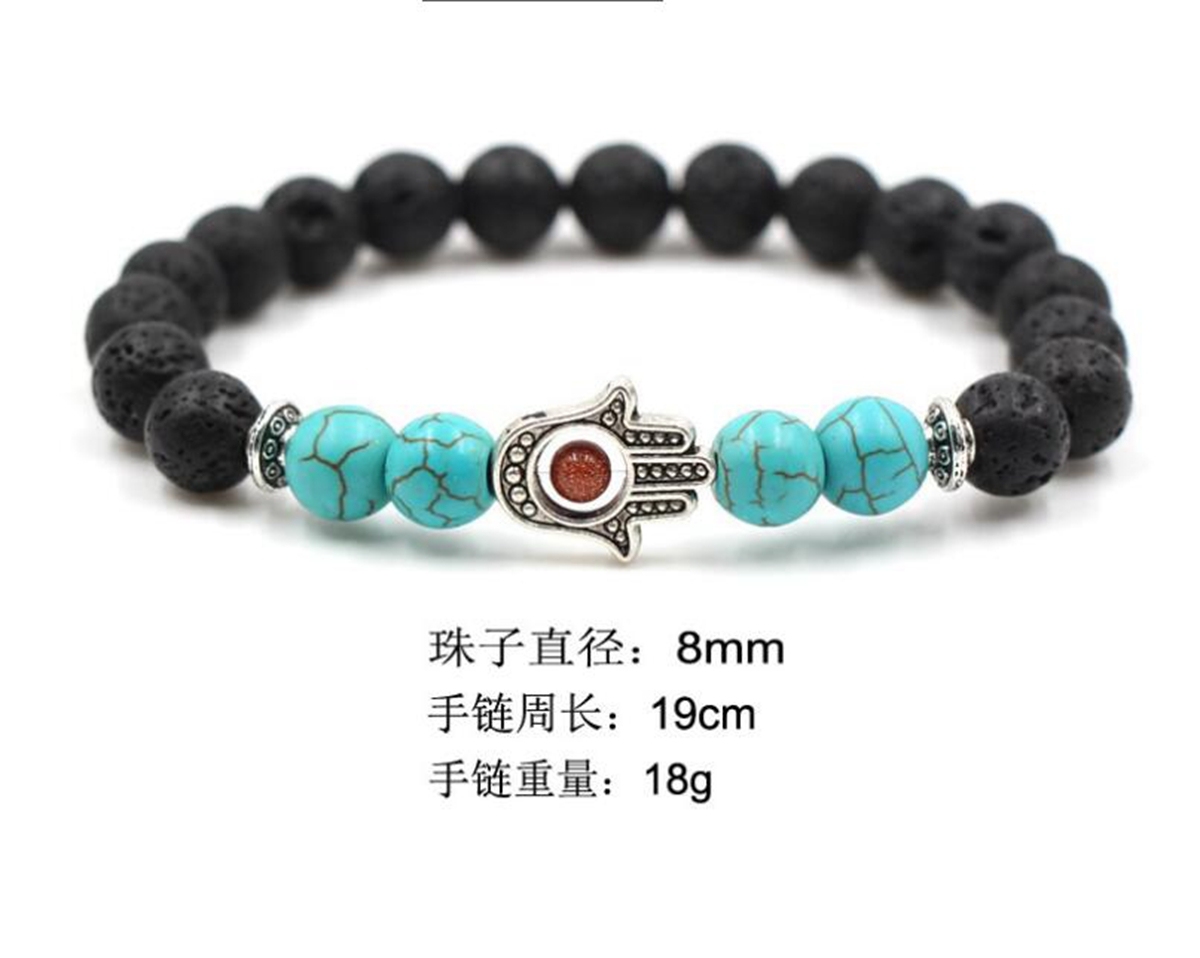 4 Turquoise 8mm Eye Of Envy Lava  Stone Bracelet