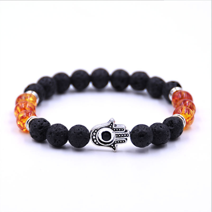 Eye Of Evil, Double Four-bead Lava Bracelet.