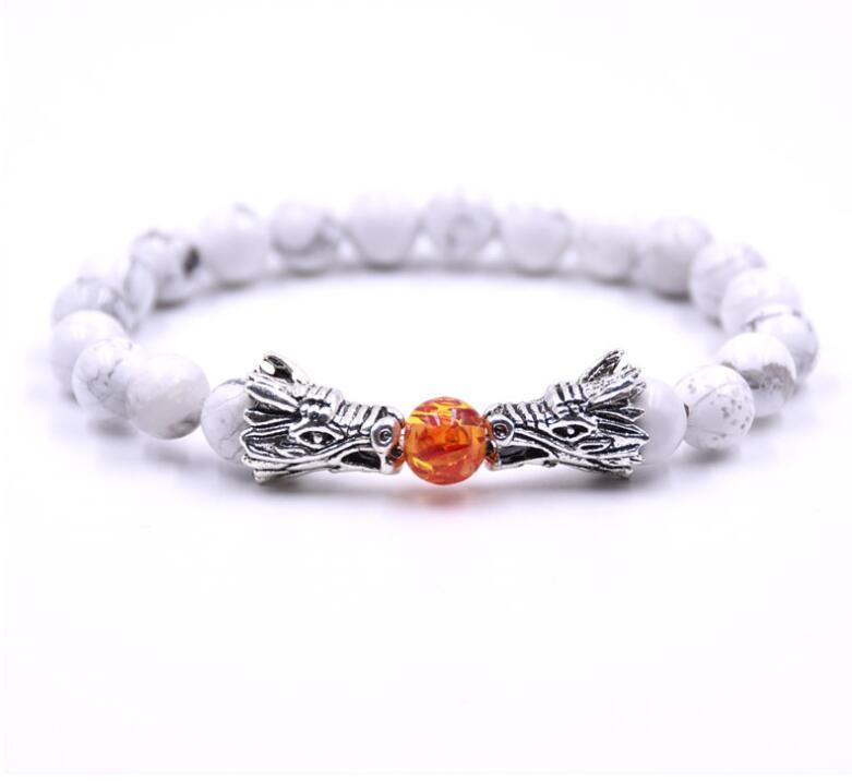 Turquoise Dragon Fire Ball Stone Bead Bracelet Meditation Chinese Yoga