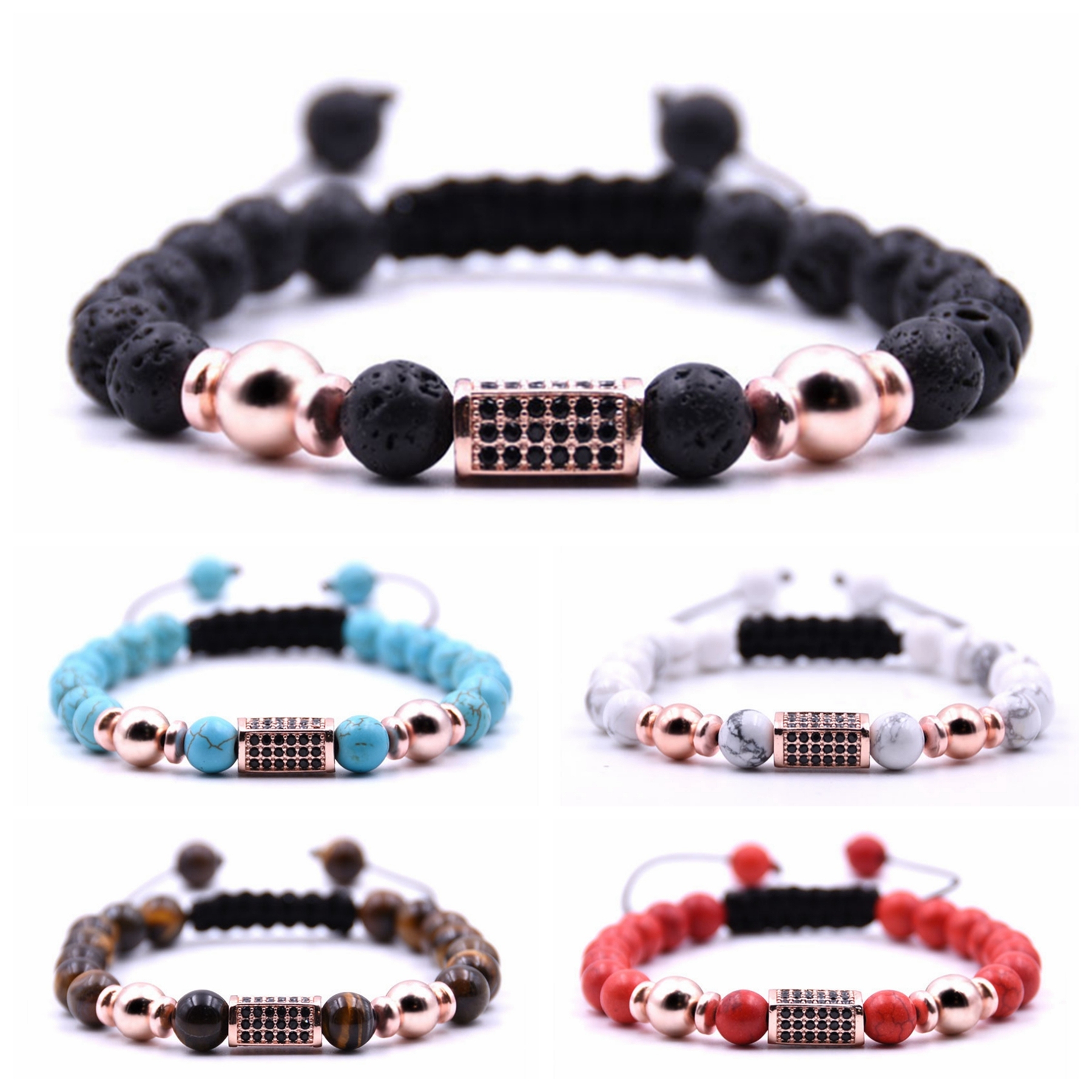 Fashion Simple Natural Stone Hand-woven Bracelet Lovers
