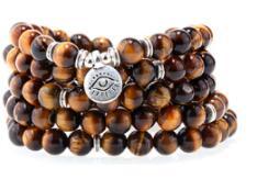 Fashion 108 Seven Chakras Tiger's Eye Stone Bracelet Natural energetic Jewelry