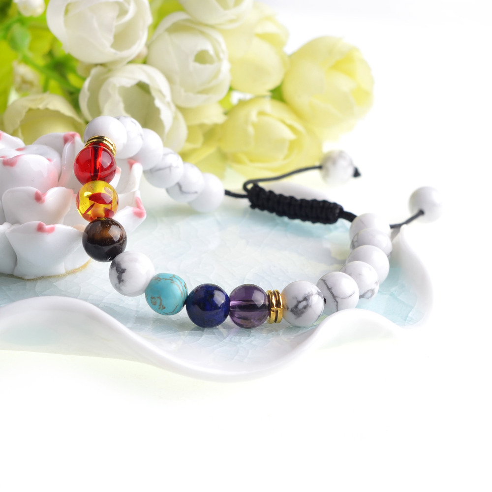 Natural Stone Agate Lava Stone 8mm Energy Volcanic Stone Couples Colorful Buddha Beads Hand String Bracelet Tide