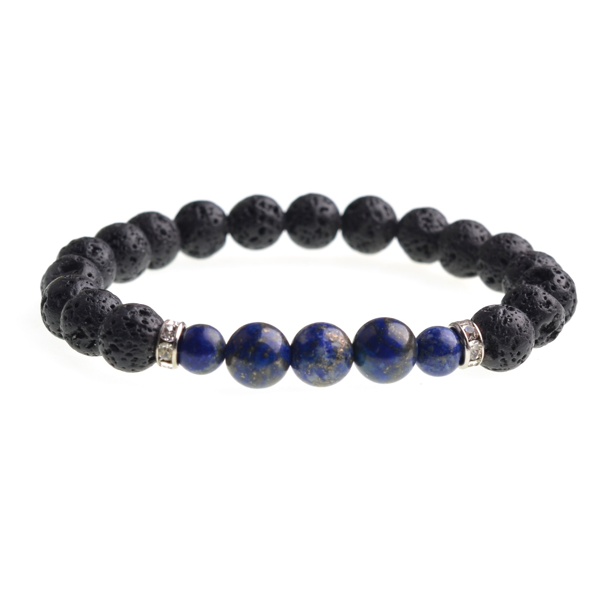 8MM &10MM	Lava Stone Beads Natural Stone Bracelet, Men Jewelry, Stretch Yoga Bracelet