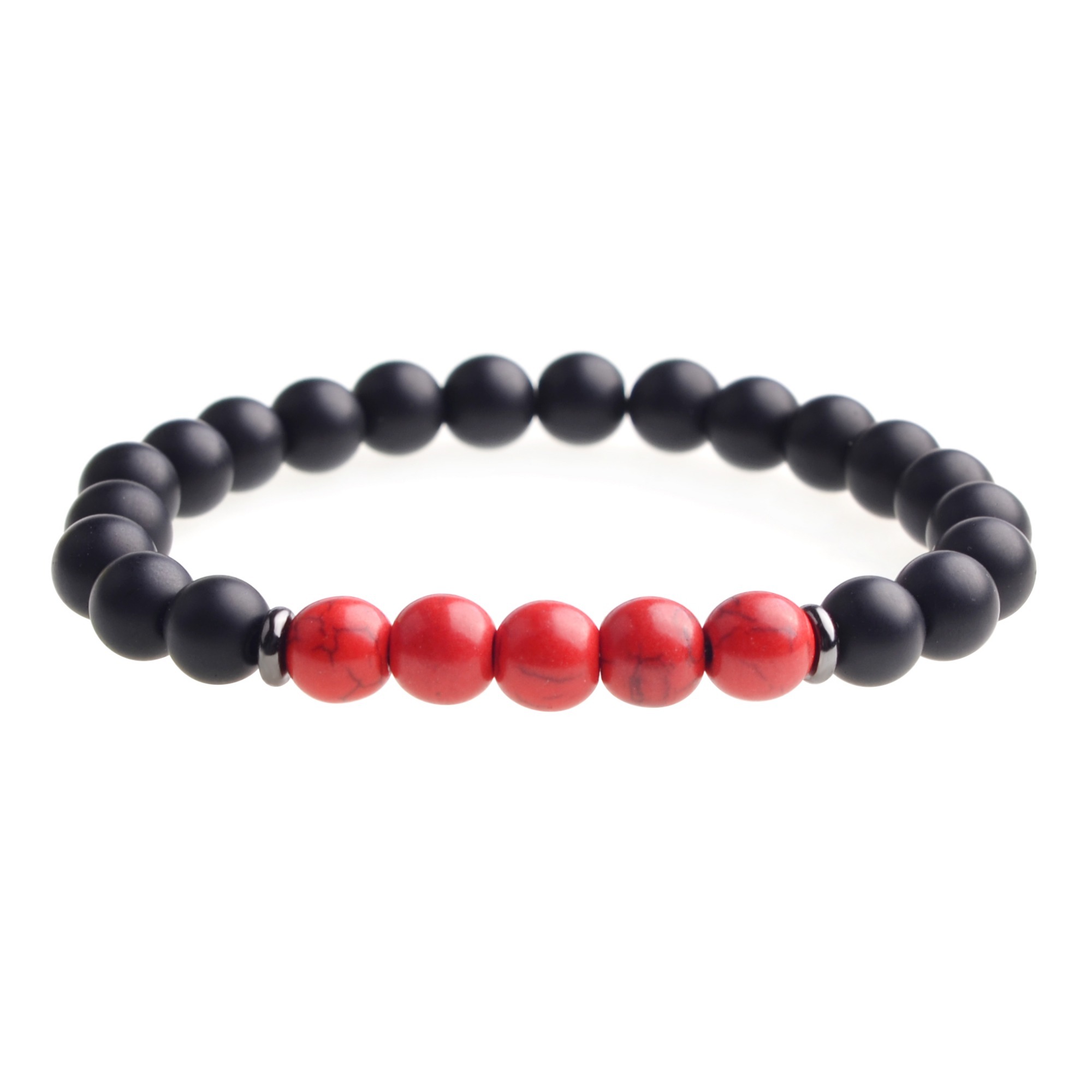 8mm Matte Black Onyx Beads Bracelet Men Strand Bracelets for Charm Jewelry