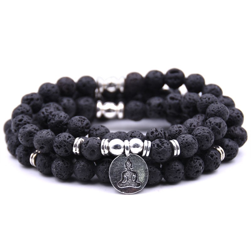 Fashion 108 Seven Chakras Tiger's Eye Stone Bracelet Natural energetic Jewelry