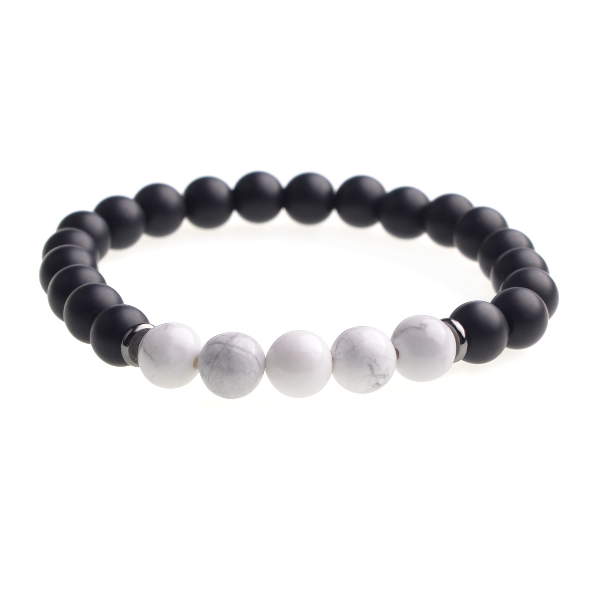 8mm Matte Black Onyx Beads Bracelet Men Strand Bracelets for Charm Jewelry