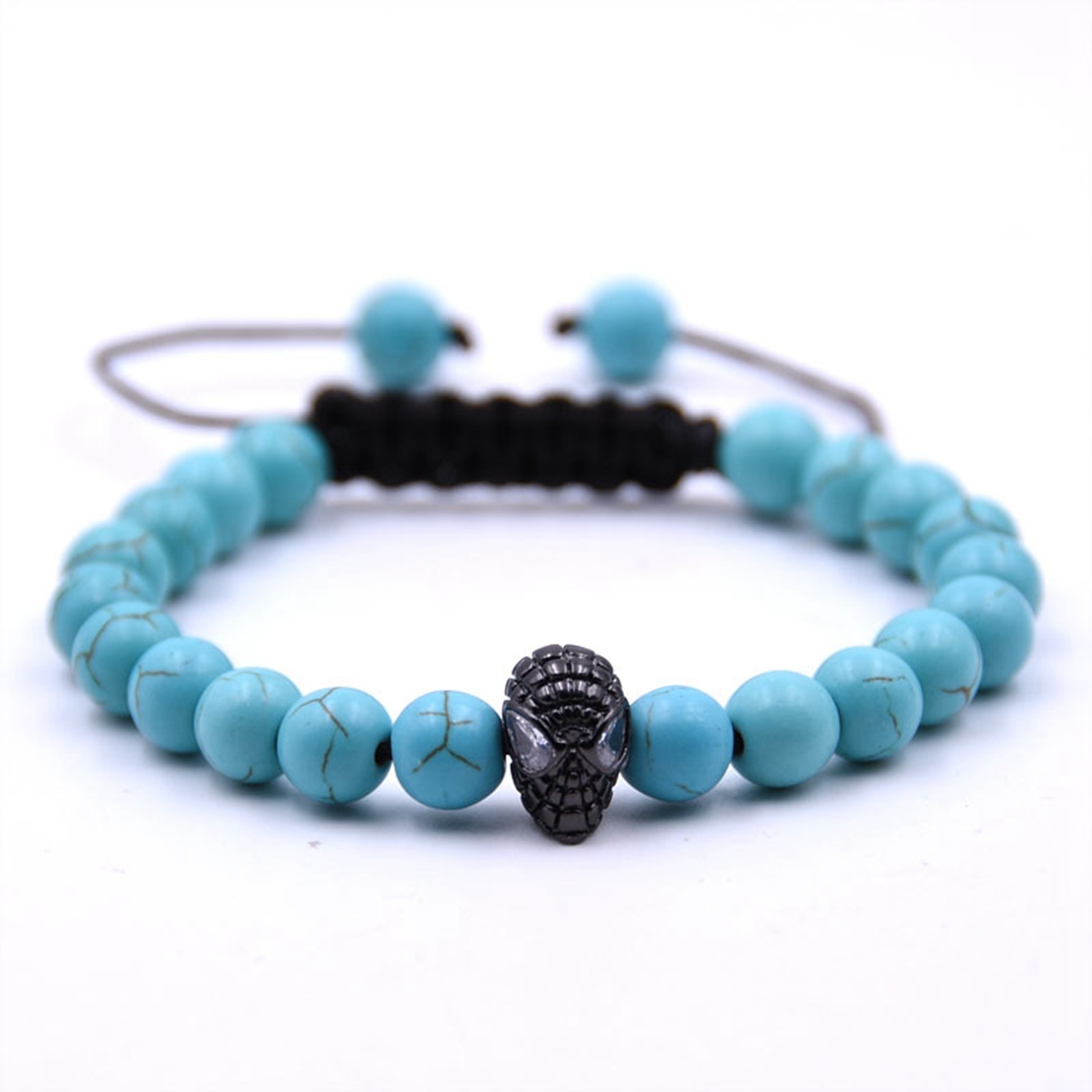8MM Turquoise Black Alien Braided Bracelet